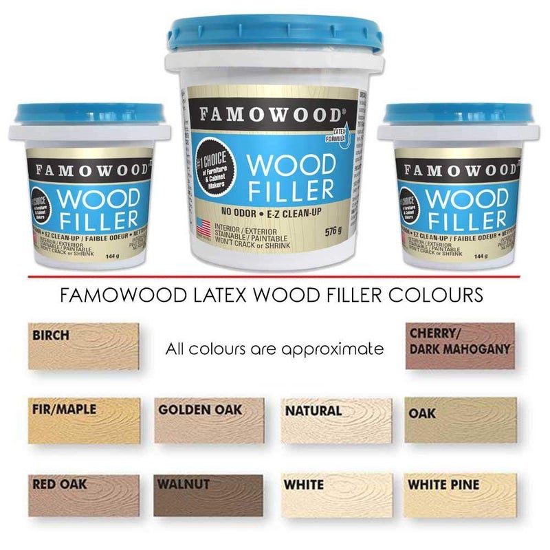 FamoWood فاموود 40042134 معجون خشب اللاتكس - 1/4 باينت، بلوط أحمر - Image 3